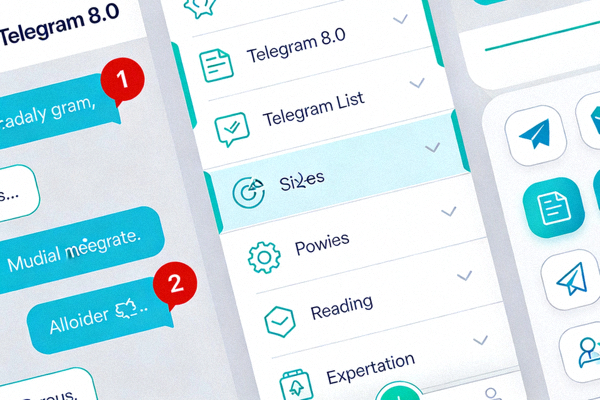 Telegram 8.0 新版侧边栏截图，展示更纤细的图标和更清晰的未读消息标识