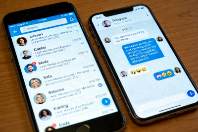 Telegram安卓手机版界面截图，展示移动端聊天列表和对话