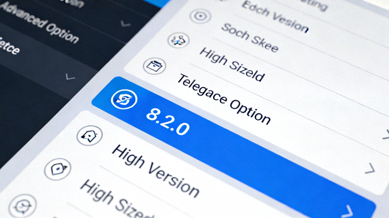 Telegram桌面端设置菜单中高级选项页面，高亮显示软件版本号8.2.0